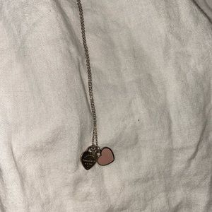 Pink Double Heart Tag Pendant